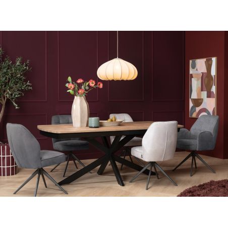 Bell, chaise a accoudoirs - pietement graphite - pivotante - confort ressorts - Calabria - Henders and Hazel