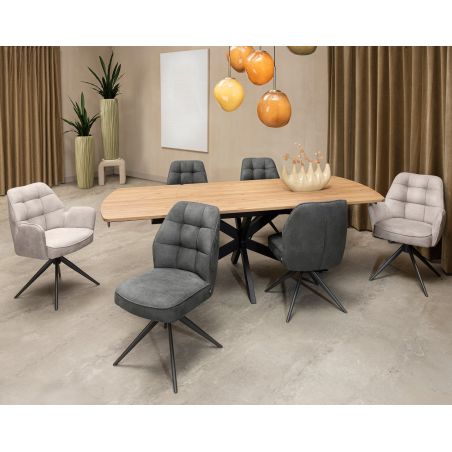 Bell, chaise a accoudoirs - pietement graphite - pivotante - confort ressorts - Calabria - Henders and Hazel