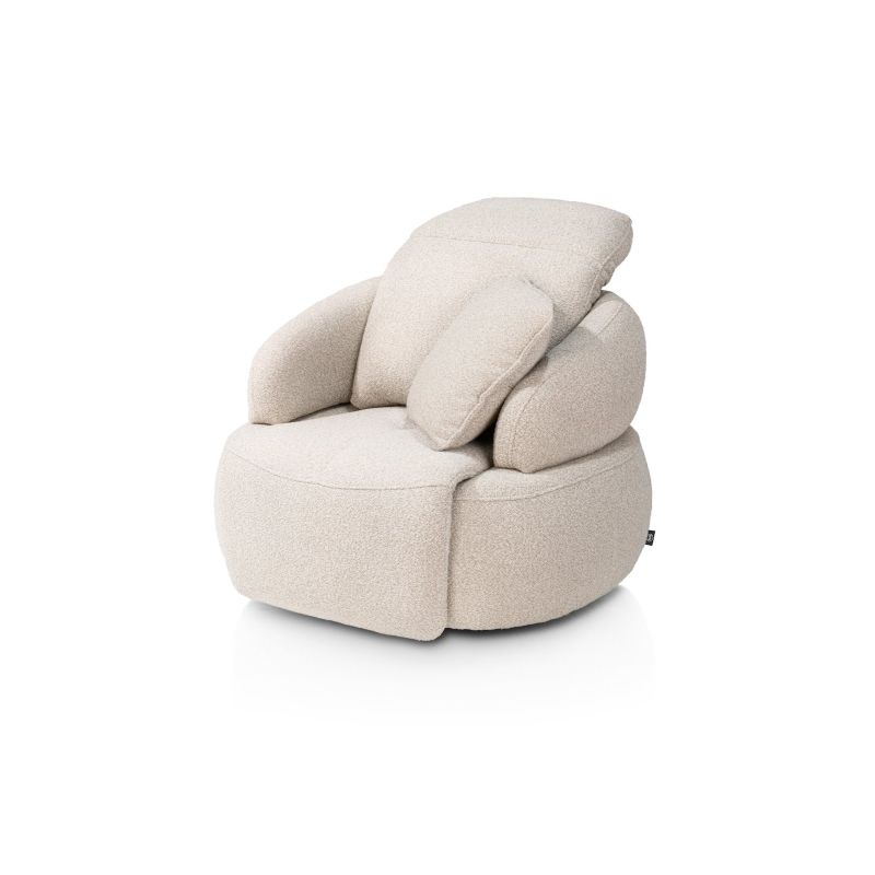 Hollywood, Homecinema fauteuil pivotant, tissu Cloudy dos réglable, électrique repose, incl. bat - Henders and Hazel