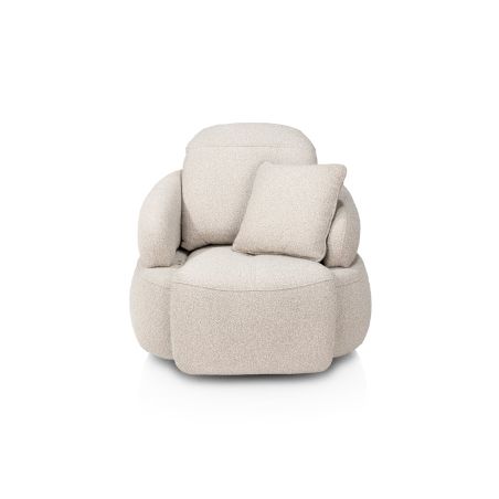 Hollywood, Homecinema fauteuil pivotant, tissu Cloudy dos réglable, électrique repose, incl. bat - Henders and Hazel