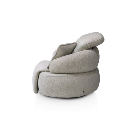 Hollywood, Homecinema fauteuil pivotant, tissu Cloudy dos réglable, électrique repose, incl. bat - Henders and Hazel