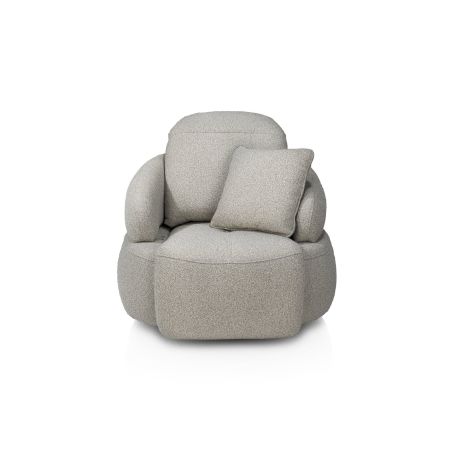 Hollywood, Homecinema fauteuil pivotant, tissu Cloudy dos réglable, électrique repose, incl. bat - Henders and Hazel