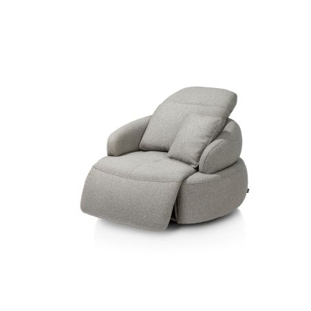 Hollywood, homecinema fauteuil pivot. xl, tissu cloudy dos réglable, électriq repose, incl. batt - Henders and Hazel
