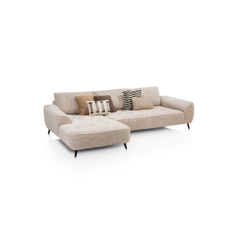 Belluno, 3-places accoudoir droit + méridienne gauche + flex - Derby beige - Henders and Hazel