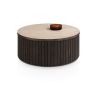 Ravello, table basse 80 x 80 cm - plateau HPL effet travertin- Henders and Hazel