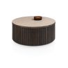 Ravello, table basse 80 x 80 cm - plateau HPL effet travertin- Henders and Hazel