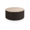Ravello, table basse 80 x 80 cm - plateau HPL effet travertin- Henders and Hazel