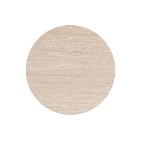 Ravello, table basse 80 x 80 cm - plateau HPL effet travertin- Henders and Hazel