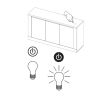 Buffet 3 portes 156 cm CRONOS BLANC CADIZ avec décor partiel cadiz en facade et LED inclus
