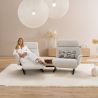 Canapé trapèze 2 places Lounger 4362 en tissu avec 2 relax électriques et table intermédiaire full option - HIMOLLA