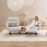 Canapé trapèze 2 places Lounger 4362 en tissu avec 2 relax électriques et table intermédiaire full option - HIMOLLA