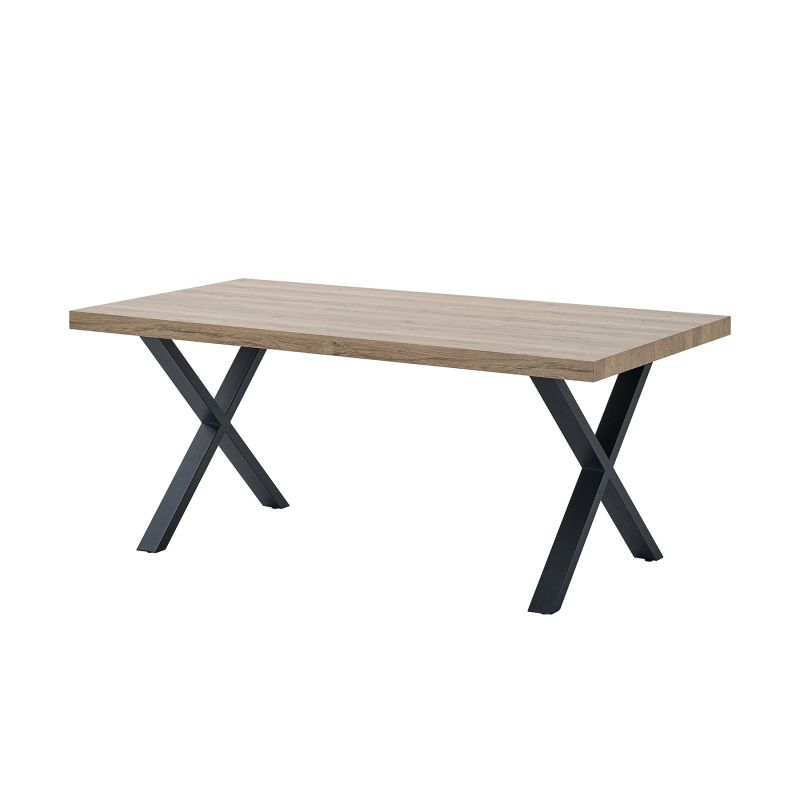 Table de repas GREGORY en 190 cm ou 220 cm avec pieds X en métal