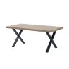 Table de repas GREGORY en 190 cm ou 220 cm avec pieds X en métal
