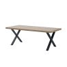 Table de repas GREGORY en 190 cm ou 220 cm avec pieds X en métal