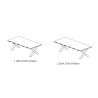 Table de repas GREGORY en 190 cm ou 220 cm avec pieds X en métal