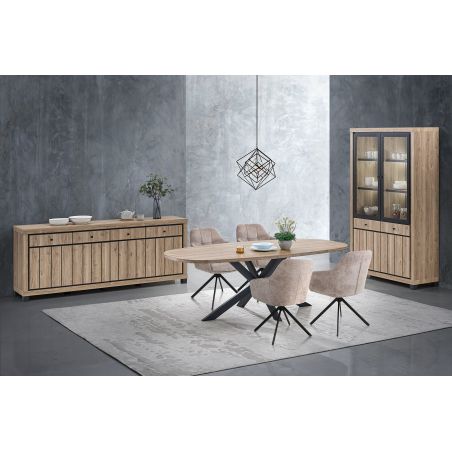 Table ovale danois GREGORY 220 cm en décor chêne estival