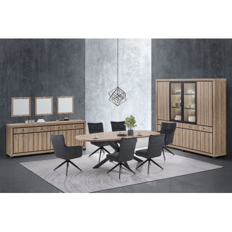 Table ovale danois GREGORY 220 cm en décor chêne estival