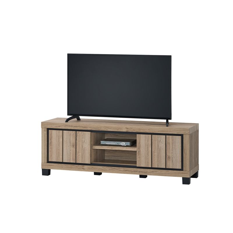 Meuble TV 155 cm GREGORY avec 2 portes et 2 niches