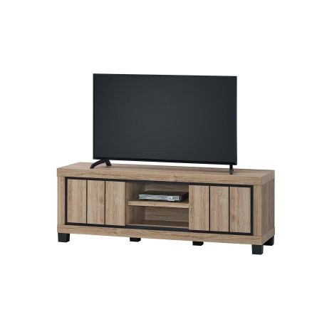 Meuble TV 155 cm GREGORY avec 2 portes et 2 niches