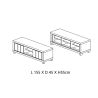 Meuble TV 155 cm GREGORY avec 2 portes et 2 niches