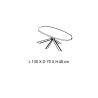 Table basse ovale danois GREGORY 130 cm
