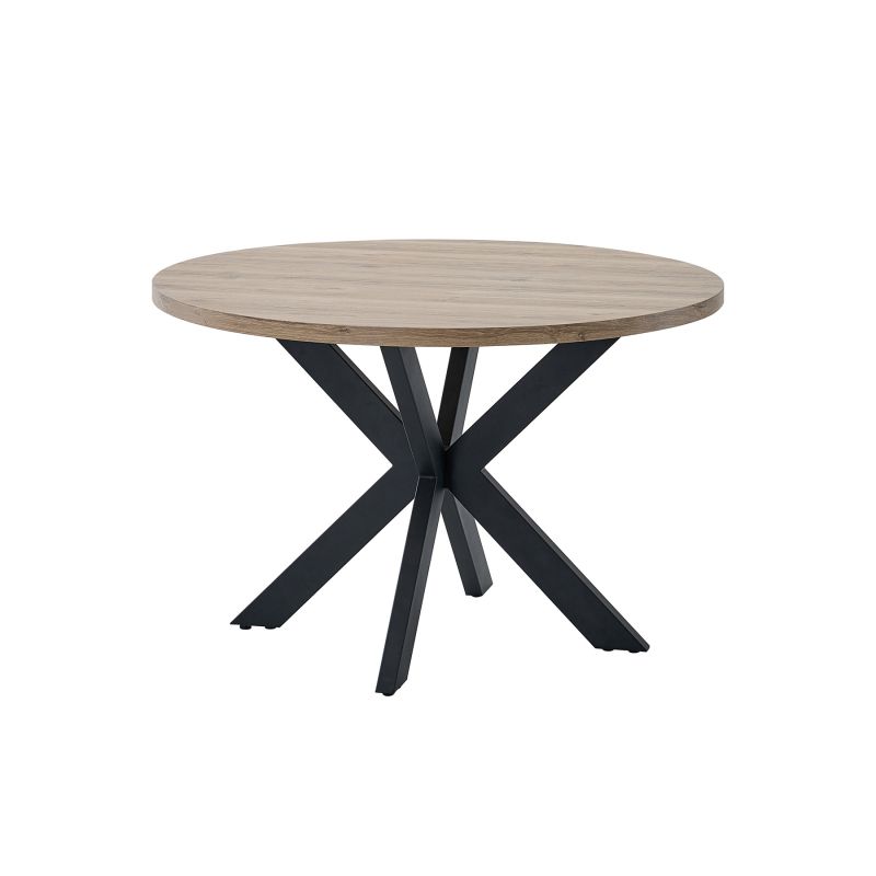 Table ronde 120 cm GREGORY en décor chêne estival