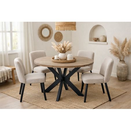 Table ronde 120 cm GREGORY en décor chêne estival
