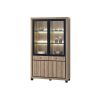 Vitrine 2 portes GREGORY en décor chêne estival avec éclairage LED inclus