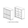 Buffet haut 4 portes GREGORY en décor chêne estival avec accents gris foncé