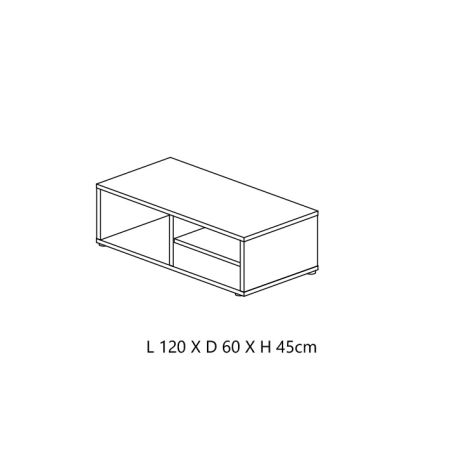 Table basse ANTONIO avec 3 niches de rangement