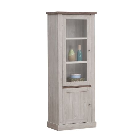 Colonne 73 cm CALINE avec 1 porte vitrée et une porte pleine