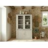 Vitrine 126 cm CALINE en décor bicolore chêne blanc et chêne d'automne