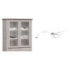 Vitrine 126 cm CALINE en décor bicolore chêne blanc et chêne d'automne