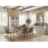 Buffet 220 cm CALINE en décor bicolore chêne blanc et chêne d'automne