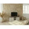 Meuble TV 157 cm CALINE avec 2 portes et 2 niches en décor bicolore