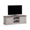 Meuble TV 157 cm CALINE avec 2 portes et 2 niches en décor bicolore