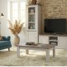 Table basse 120 cm CALINEen décor bicolore chêne blanc et chêne d'automne