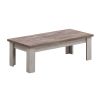 Table basse 120 cm CALINEen décor bicolore chêne blanc et chêne d'automne