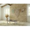 Table basse 120 cm CALINEen décor bicolore chêne blanc et chêne d'automne