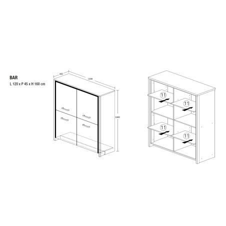 Bar 120 cm CELIA de style contemporain