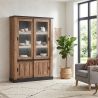 Vitrine ELIOTT de style industriel avec 4 portes coulissantes et éclairage led