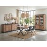 Vitrine ELIOTT de style industriel avec 4 portes coulissantes et éclairage led