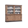 Vaisselier ELIOTT de style industriel avec 4 portes coulissantes et éclairage led