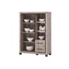 Buffet haut CONSTANCE en décor chêne canada avec éclairageLED