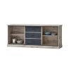 Buffet 225 cm CLEMENCE en décor chêne canada avec accents gris foncé