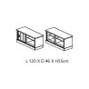 Meuble TV 120 cm CLEMENCE avec 1 porte coulissante et 2 niches
