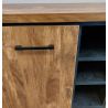 Bar KAMINO de style industriel avec 3 portes et 2 tiroirs et éclairage LED inclus