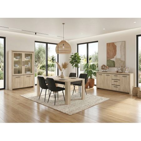 Buffet 220 cm THEMIS en décor chêne ivoire