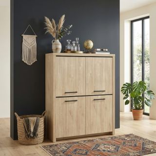 Buffet haut THEMIS en décor chêne ivoire