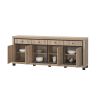 Buffet 224 cm GREGORY en décor chêne estival avec accents gris foncé